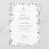 Menu Douce Mariée Fleurie Bleue Romantique (Devant)