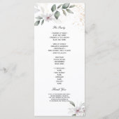 Menu Douce verdure Aquarelle Feuille & Fleur | Or (Dos)