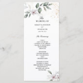 Menu Douce verdure Aquarelle Feuille & Fleur | Or (Devant)