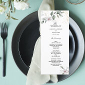 Menu Douce verdure Aquarelle Feuille & Fleur | Or