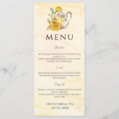 Menu Douche nuptiale de la fête du thé aquarelle (Devant)