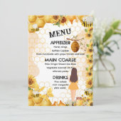 Menu Douche nuptiale jaune et noir (Debout devant)