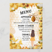 Menu Douche nuptiale jaune et noir (Devant)