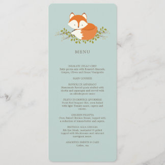 Menu doux d'événement de Fox de région boisée