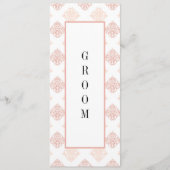 Menu Doux Peachy Blush Damask Réservé Chaise (Devant)