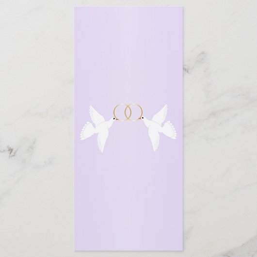 Menu Doves Design Mariage couleur Lilac (Dos)