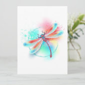 Menu Dragonfly rouge sur l'arrière - plan aquarelle (Debout devant)