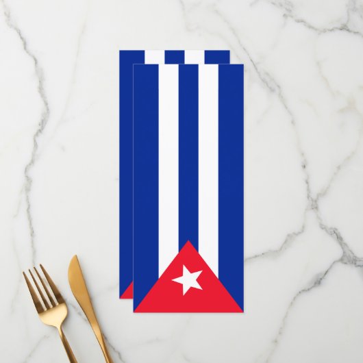 Menu Drapeau Cuba (Devant/Arrière en situation)