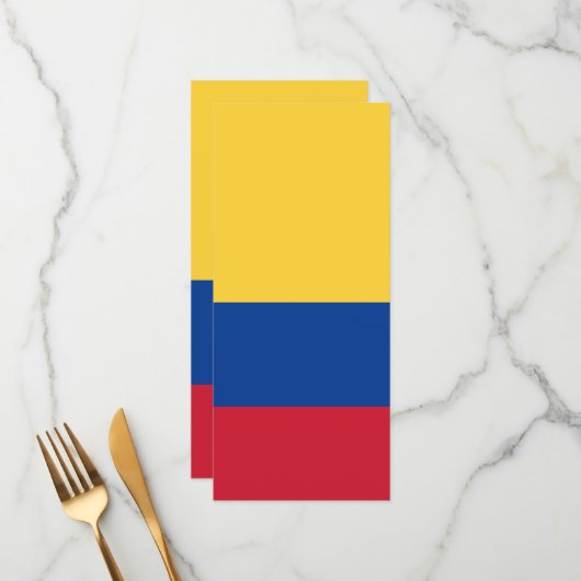Menu Drapeau de Colombie (Devant/Arrière en situation)