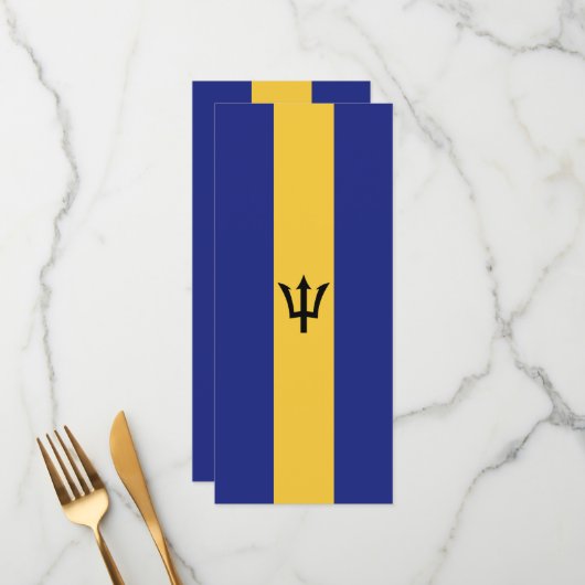 Menu Drapeau de la Barbade (Devant/Arrière en situation)