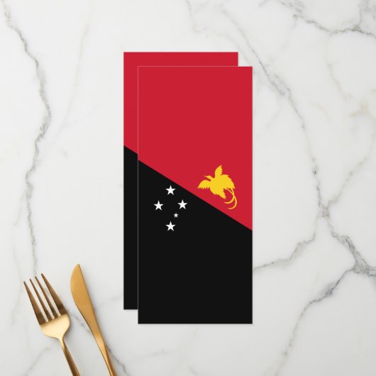 Menu Drapeau de Papouasie-Nouvelle-Guinée (Devant/Arrière en situation)