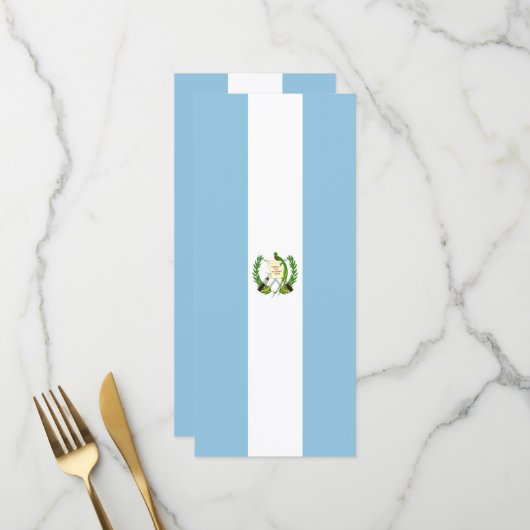 Menu drapeau du Guatemala (Devant/Arrière en situation)