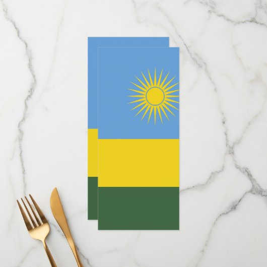 Menu Drapeau du Rwanda (Devant/Arrière en situation)
