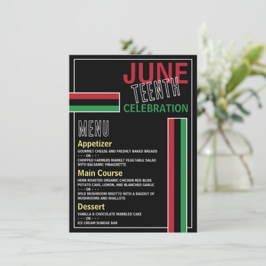 Menu Drapeau panafricain Conception, 12° anniversaire (Debout devant)