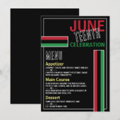 Menu Drapeau panafricain Conception, 12° anniversaire (Devant / Derrière)