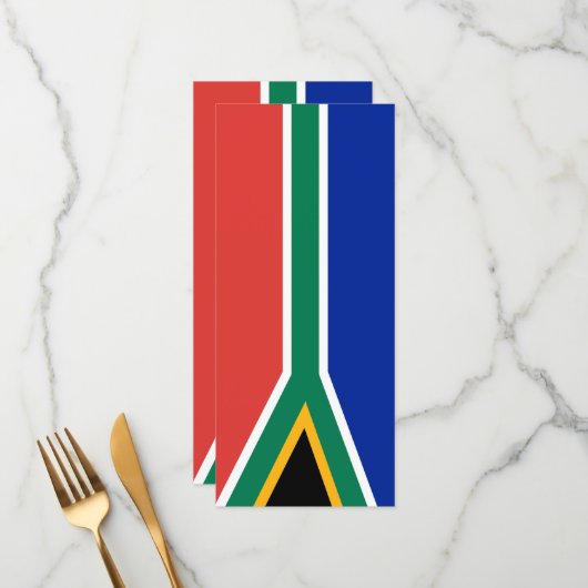 Menu drapeau sud-africain (Devant/Arrière en situation)