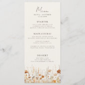 Menu Dreamy Fleur sauvage d'automne Mariage (Devant)