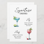Menu Drinks de Assinatura em Aquarela (Devant / Derrière)