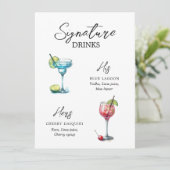Menu Drinks de Assinatura em Aquarela (Debout devant)