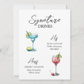 Menu Drinks de Assinatura em Aquarela (Devant)