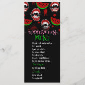 Menu drôle de Vampire pour une fête de Summerween (Devant)