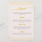 Menu du 50e anniversaire du Mariage, rose vif (Devant / Derrière)