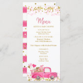 Menu du Baby shower d'amour du camion Valentine (Devant / Derrière)
