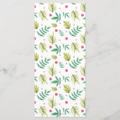 Menu du Baby shower de Flamant rose rose d'été tro (Dos)