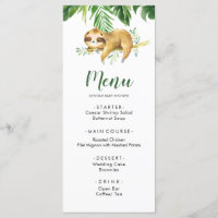 Menu du Baby shower de la fentes pour garçons trop