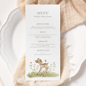 Menu du Baby shower forestier
