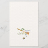 Menu du Baby shower Sweet Little Honey (Dos)