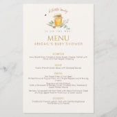 Menu du Baby shower Sweet Little Honey (Devant)