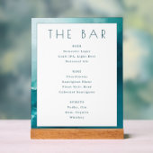 Menu du Bar à l'aquarelle sarcelle calme (Neutre)