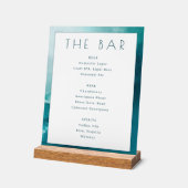 Menu du Bar à l'aquarelle sarcelle calme (Angle)