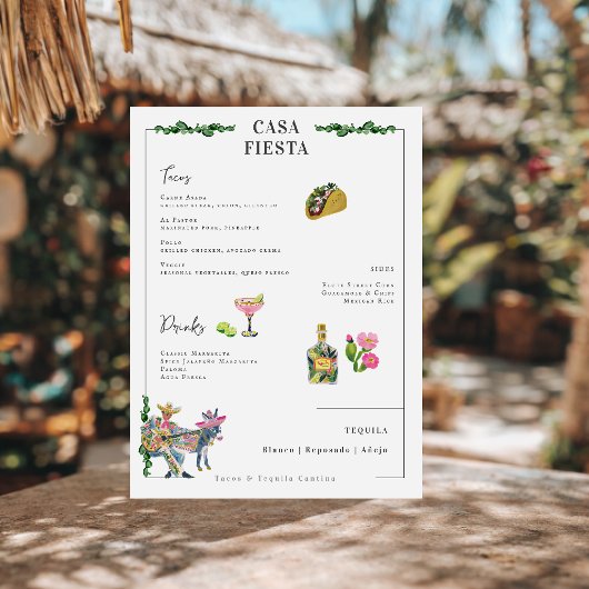 Menu du Bar à Tacos Fiesta | Menu de la Soirée Teq