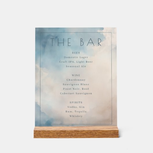 Menu du Bar Aquarelle Eau Sérène (Recto)