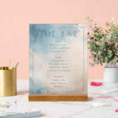 Menu du Bar Aquarelle Eau Sérène (Mariage)
