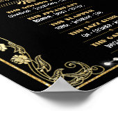 Menu du bar Art Déco Perles Fleurs Blanches Gatsby (Coin)