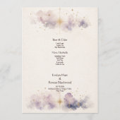 Menu du Bar de Mariage Céleste (Dos)