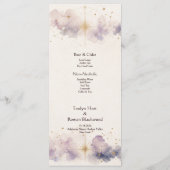 Menu du Bar de Mariage Céleste (Dos)