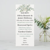 Menu du bar de mariage du jardin botanique (Debout devant)