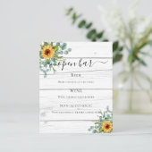 Menu du bar en bois de Sunflower eucalyptus (Debout devant)