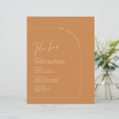 Menu du bar Mariage en terre cuite moderne (Debout devant)
