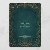 Menu du bar pour le dîner de mariage dans la forêt (Dos)
