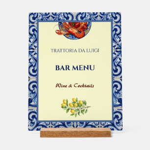 Menu du Bar Restaurant de Fruits de Mer en Carreau