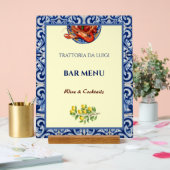 Menu du Bar Restaurant de Fruits de Mer en Carreau (Mariage)