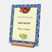 Menu du Bar Restaurant de Fruits de Mer en Carreau (Angle)