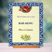 Menu du Bar Restaurant de Fruits de Mer en Carreau (Neutre)