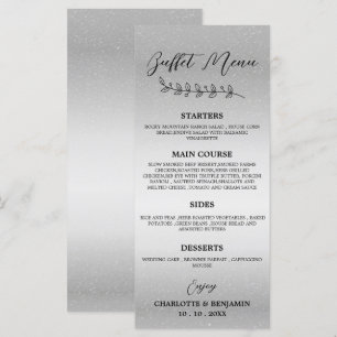 Menu du buffet de mariage argenté
