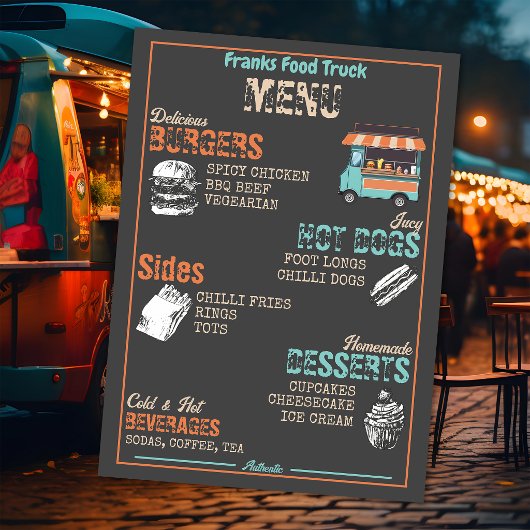 Menu du Camion-restaurant